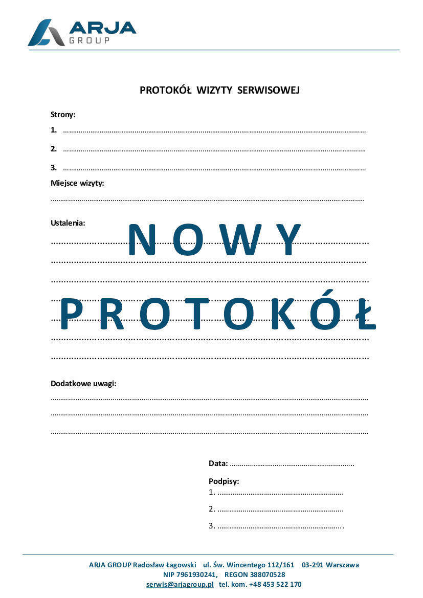 Wczytany protokół od Arja Group